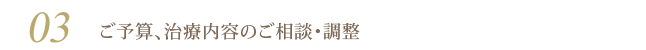 03 ご予算、治療内容のご相談・調整